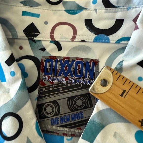 Dixxon Flannel Co. The New Wavy Geometric Print Party Wear Button Up Shirt 2XL - Picture 4 of 5